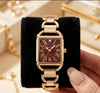 The "Old Money" Maroon Dial Watch | Anti-Tarnish Gold Plated
