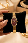 Vintage Oval Dial Anti-Tarnish Gold Plated Watch for Women