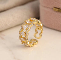 Marquise Crystal Gold Adjustable Ring - Premium Fashion Jewelry