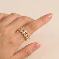 Marquise Crystal Gold Adjustable Ring - Premium Fashion Jewelry