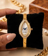 Elegant Marquise Dial Anti-Tarnish Gold Plated Bangle Watch for Women