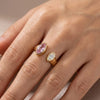 Marquise Pink and White Stone Toi et Moi Adjustable Fashion Ring