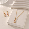 Red Tulip Necklace and Earring Set - Anti-Tarnish Floral Jewelry Combo