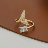 Mermaid Tail Crystal Adjustable Ring - High-Quality Gold Fashion Jewelry