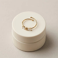 Dainty Crystal Bow Adjustable Ring - Anti-Tarnish Gold Plated