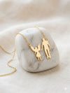 Father & Angel Daughter Silhouette Necklace | Anti-Tarnish Fashion Jewelry