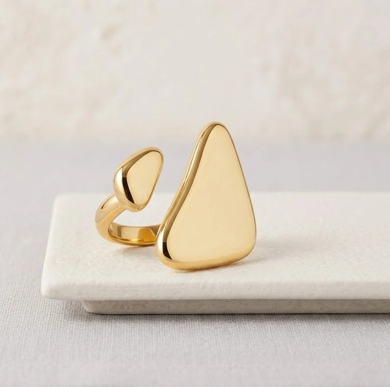 Abstract Geometric Statement Ring - Anti Tarnish Fashion Jewelry