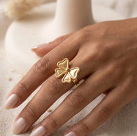 Anti Tarnish Gold Plated Bow Ring for Women - Minimalist Everyday Wear