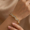 Wave Design Crystal Anti-Tarnish Fashion Bracelet
