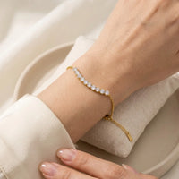Crystal Bar Anti-Tarnish Gold Plated Bracelet