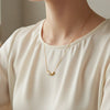 Minimalist Curved Solitaire Pendant Necklace | Anti-Tarnish Gold Plated Dainty Chain