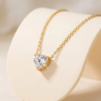 Heart Diamond Look Necklace - Anti-Tarnish Western Jewellery