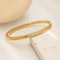 Lumina Crystal Studded Anti-Tarnish Gold Plated Bracelet for Women