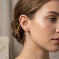 Crystal Petal Drop Earrings | Anti-Tarnish Gold Plated Minimalist Dangle