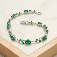 Emerald Green Vine Anti-Tarnish Gold Plated Bracelet