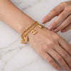 Layered Lock Charm Bracelet - Anti-Tarnish Gold Plated
