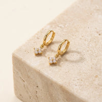 Minimalist Floral Drop Earrings - Anti-Tarnish Gold Plated