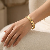 Evil Eye Gold Plated Cuff Bangle | Anti-Tarnish Bracelet
