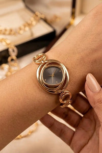 The "Aurelia" Interlocking Gold Plated Watch | Anti-Tarnish