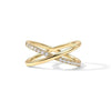Crossover X Ring - Anti-Tarnish Gold Plated Criss Cross Band - Adjustable & Waterproof