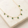 Emerald Green Heart Necklace - Anti-Tarnish Gold Plated
