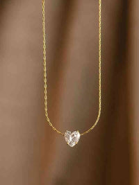 Minimalist Heart Pendant Necklace - Anti Tarnish Gold Plated