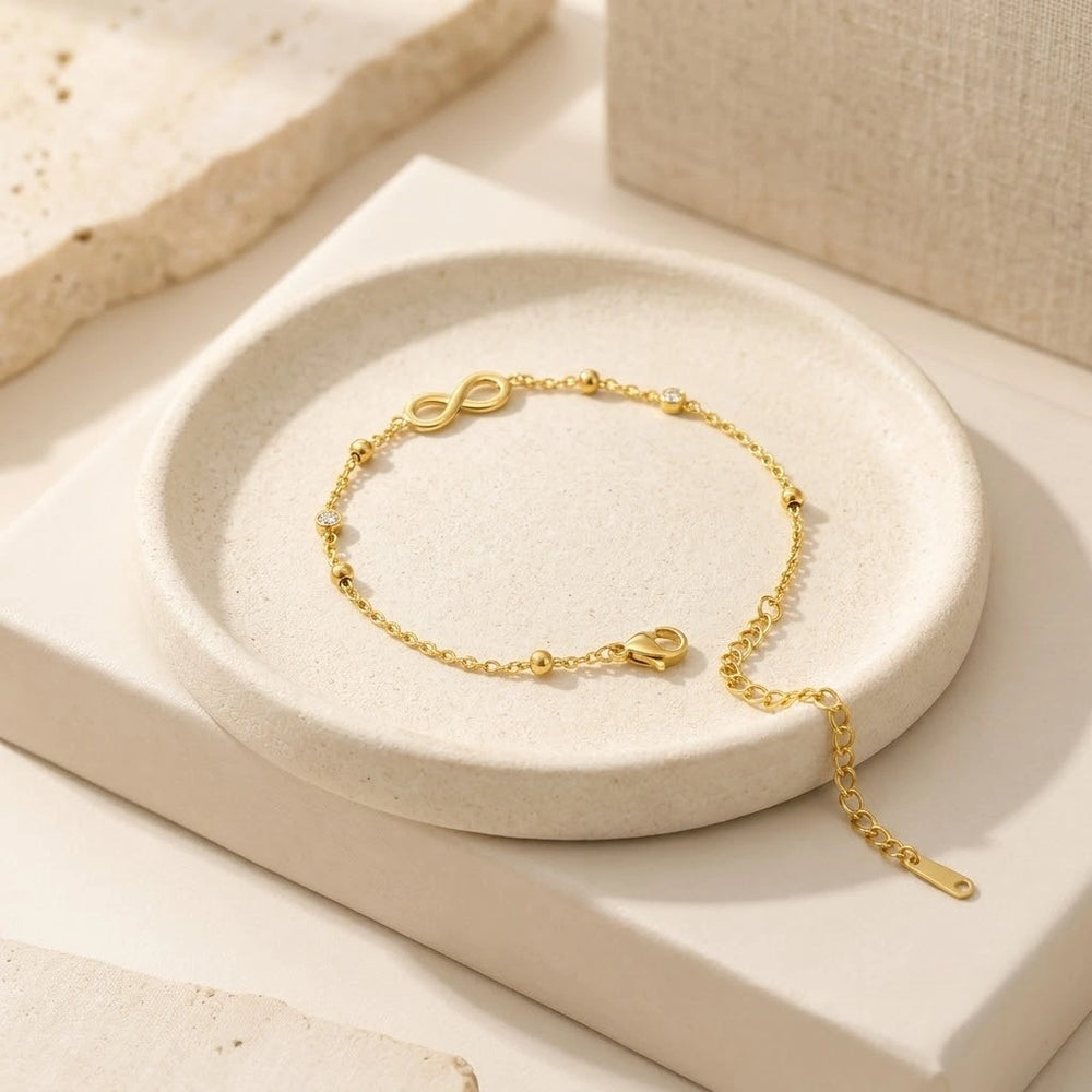 Infinity Charm Anti Tarnish Gold Plated Bracelet - Minimalist