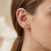 Dainty Zirconia Chain Loop Earrings - Anti Tarnish Gold Plated