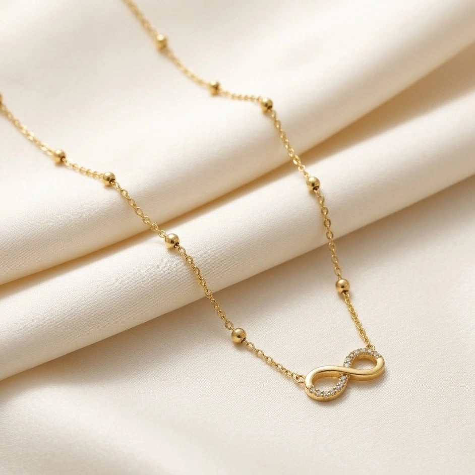 Infinity Charm Anti-Tarnish Gold-Plated Necklace