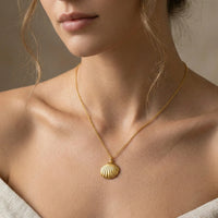 Anti-Tarnish Gold Plated Shell Necklace - Waterproof Seashell Pendant for Women
