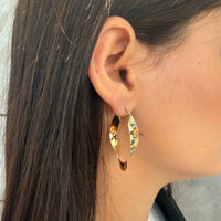 Modern Twisted Oval Hoop Earrings | Anti-Tarnish Gold Plated