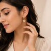 Crystal Heart Dangle Hoop Earrings | Anti-Tarnish Gold Plated