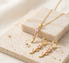 Pink Tulip Floral Necklace Set | Anti-Tarnish Gold Plated