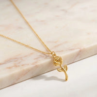Rose Pendant Anti-Tarnish Necklace - Minimalist Floral Jewelry
