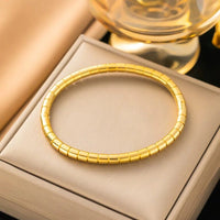 Lux Stack: Segmented Gold Bangle & Zircon Studded Hinge Bracelet Combo (Set of 2)