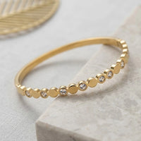 Dainty Bezel Studded Anti-Tarnish Gold Plated Bracelet for Women