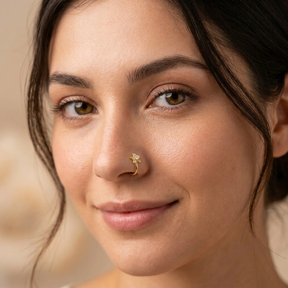 Minimalist Star Nose Pin - Anti Tarnish Gold Plated | Korean Style