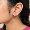 Pear Crystal Hoop Earrings - Anti-Tarnish Gold Plated