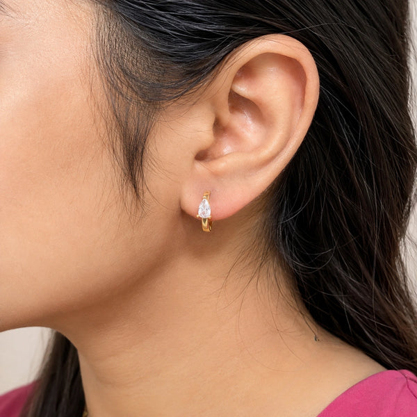 Minimalist Teardrop Hoop Earrings Clean Girl Aesthetic