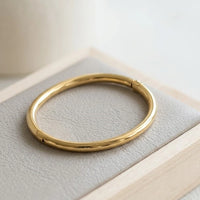 Minimalist Thick Gold Plated Bangle - Anti Tarnish Everyday Wear ( baby size)
