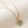 Blue Whale Enamel Pendant Necklace - Anti-Tarnish Fashion Jewelry