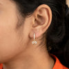 Crystal Heart Dangle Earrings - Anti Tarnish Gold Plated