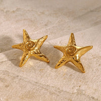 Starfish Anti-Tarnish Gold Plated Stud Earrings | Ocean Inspired Jewelry