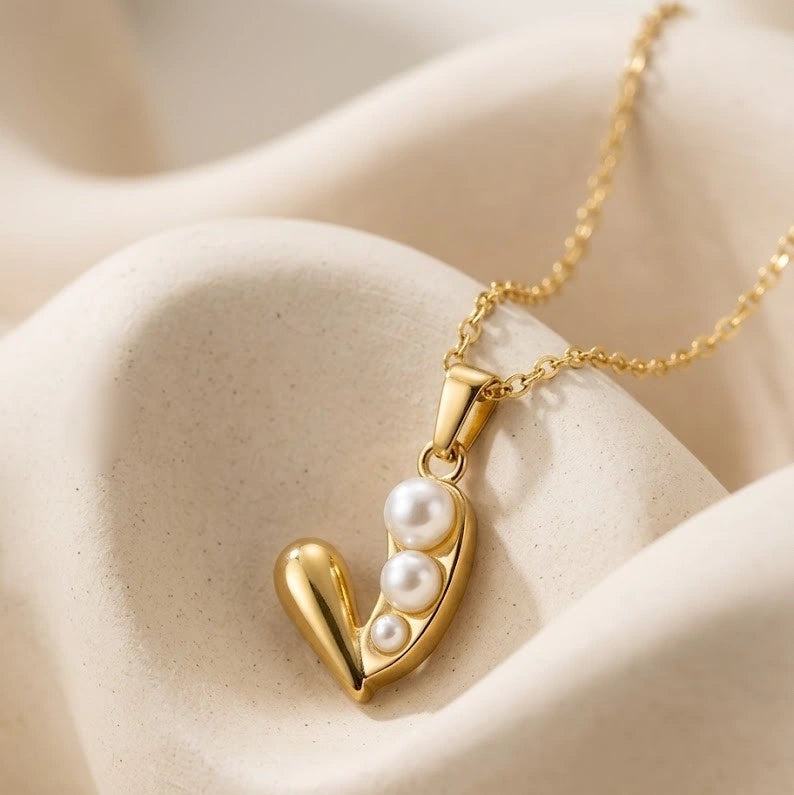 Pearl Heart Pendant Gold Plated Necklace - Anti Tarnish