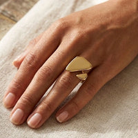 Abstract Geometric Statement Ring - Anti Tarnish Fashion Jewelry