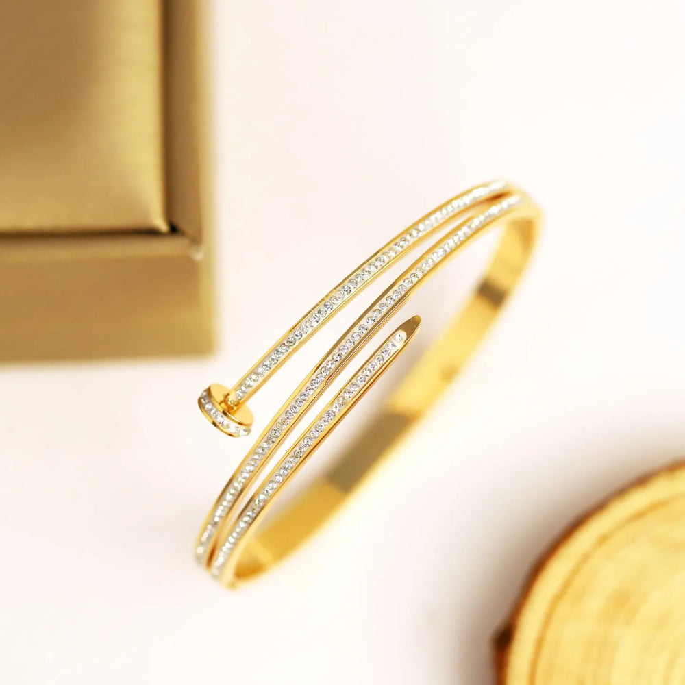 Mystic Eye & Minimalist Elegance Bracelet Stack - Set of 3 Anti-Tarnish Gold Plated Bracelets