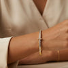Modern T-Bar Crystal Anti-Tarnish Gold-Plated Bracelet for Women