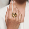 Molten Textured Heart Statement Ring - Anti-Tarnish Gold Plated