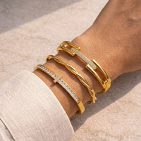 Korean Minimalist 3-Piece Bracelet Stack - Anti Tarnish Gold Plated