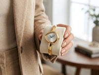 Luxury Triangle Dial Bangle Watch - Anti-Tarnish Gold Plated Aesthetic Watch for Women